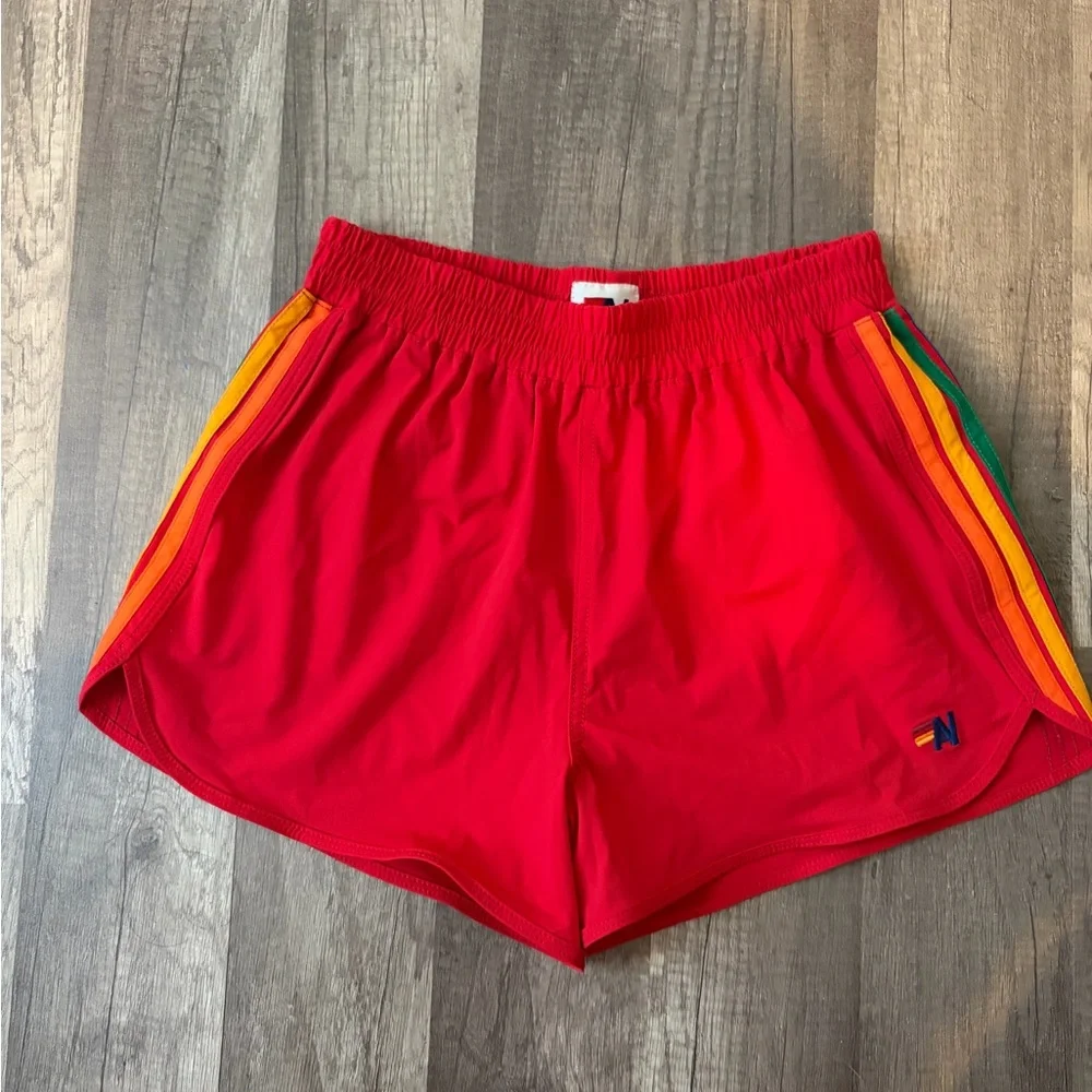 Aviator Nation 5 stripe Red Kids flex shorts